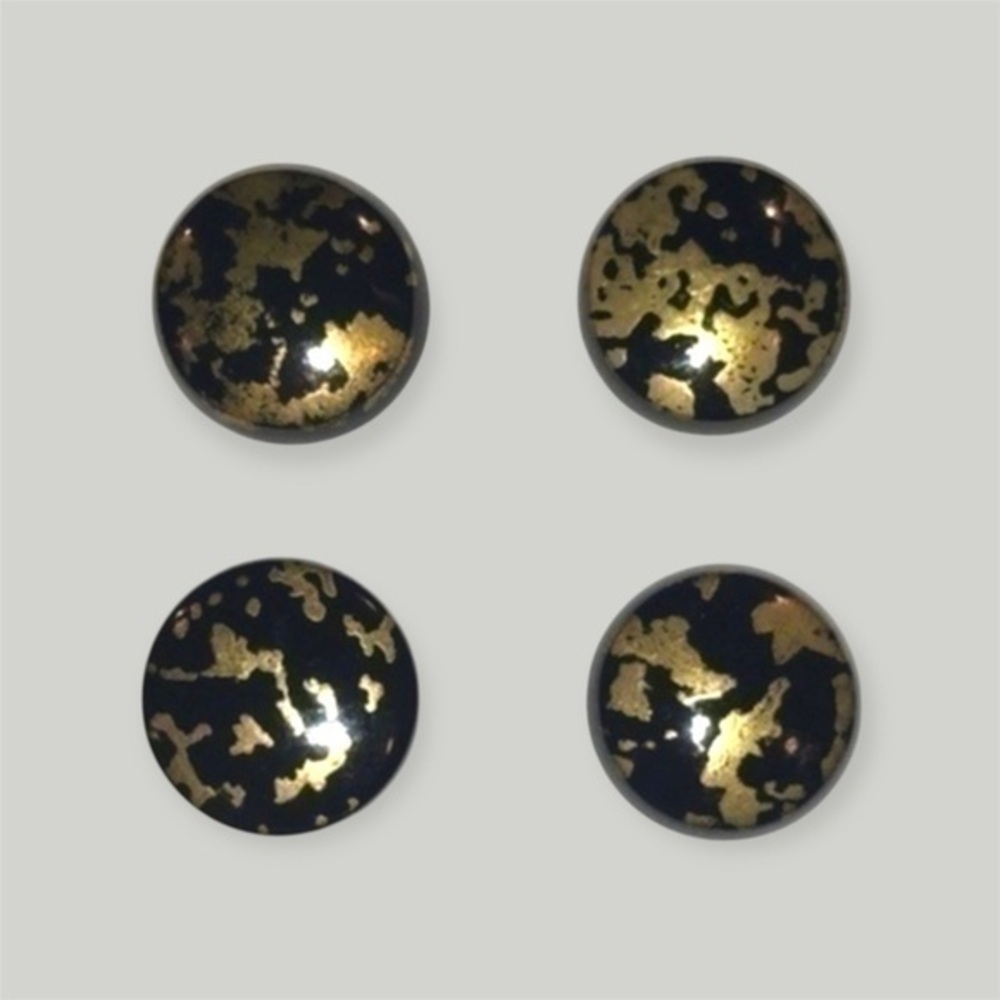Arizona Natural Black Goldenite Cabochons Lot of 4